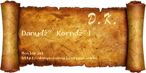Danyó Kornél névjegykártya